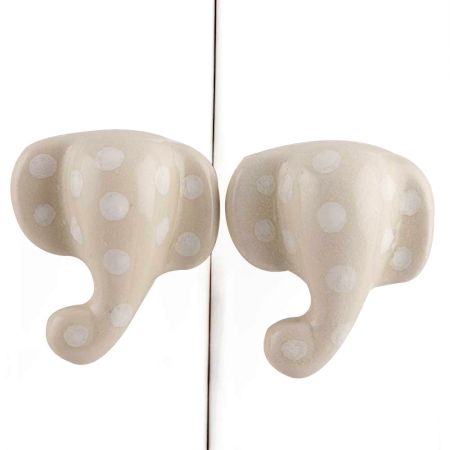 Cream Elephant Ceramic Knob